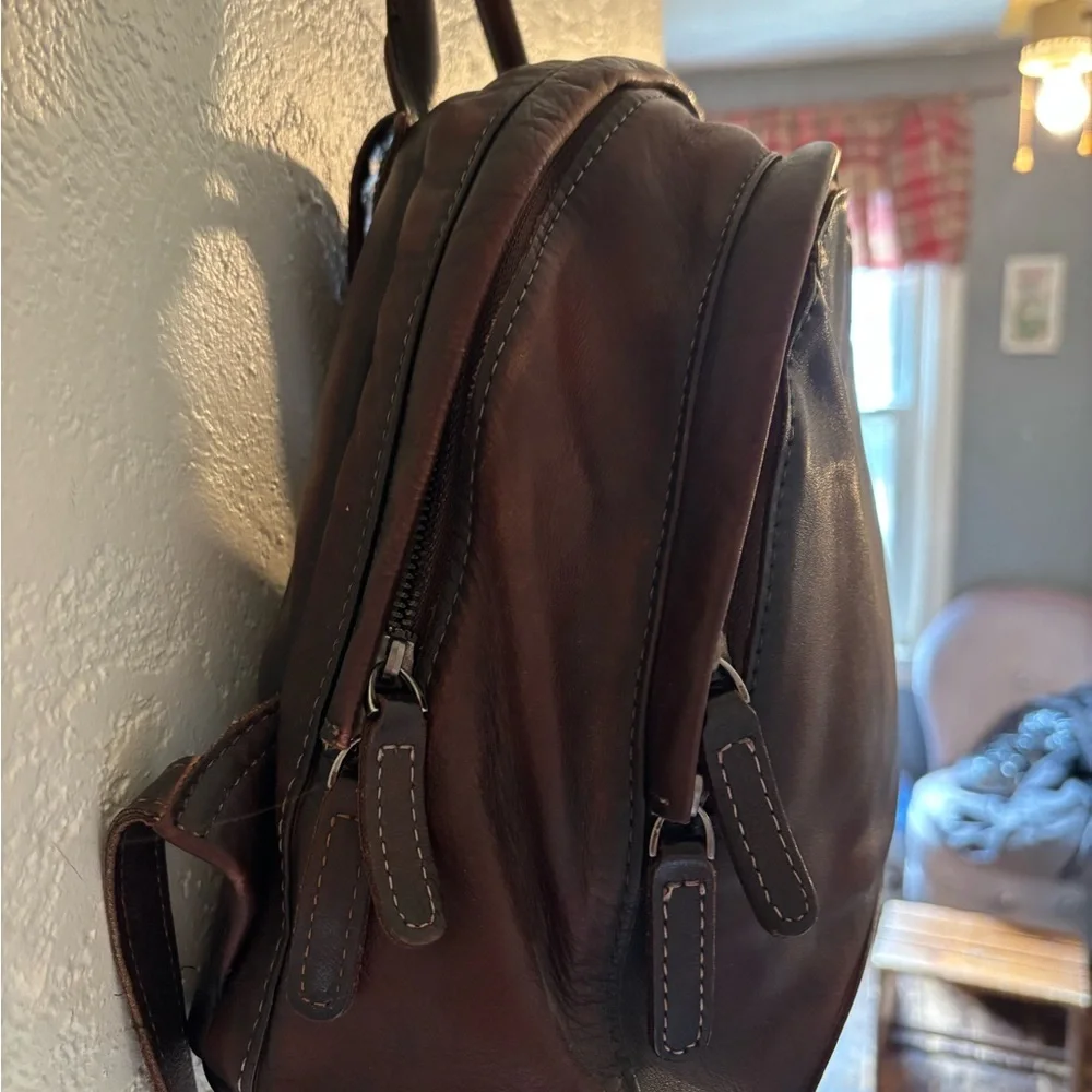 Classic Brown Leather Women's Backpack